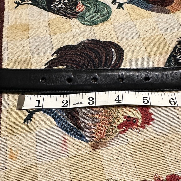 Brighton Black Leather Belt with Silver Floral Studs 36” XL - Picture 8 of 8